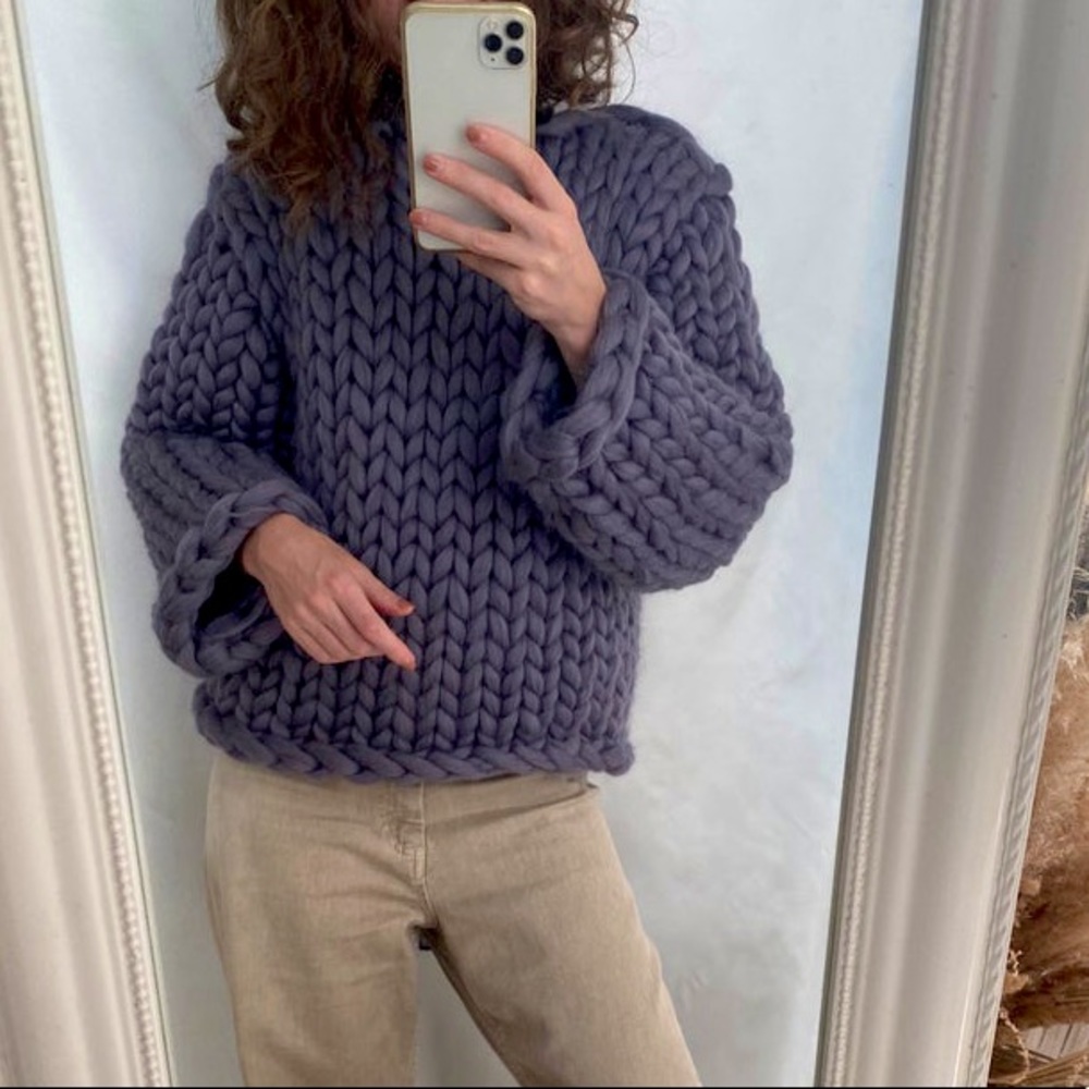 Super Chunky Knit Sweater Gray